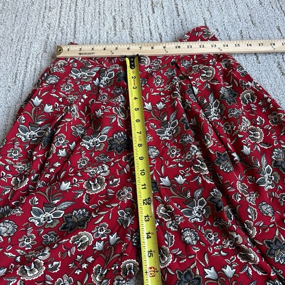 Making the Cut Size Small Season 3 Red Floral Crepe Pleated Wide Leg Pants NWT - Picture 6 of 8